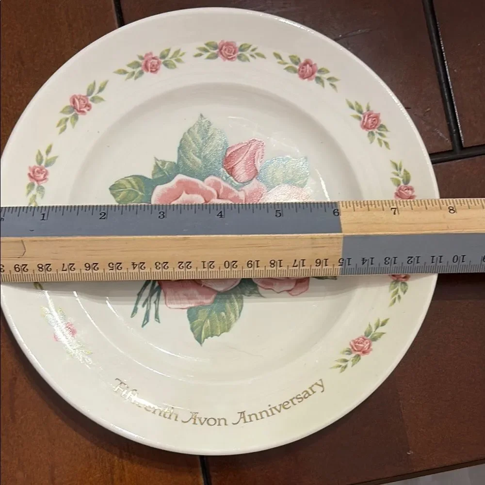 Avon Pink Rose Anniversary Plate